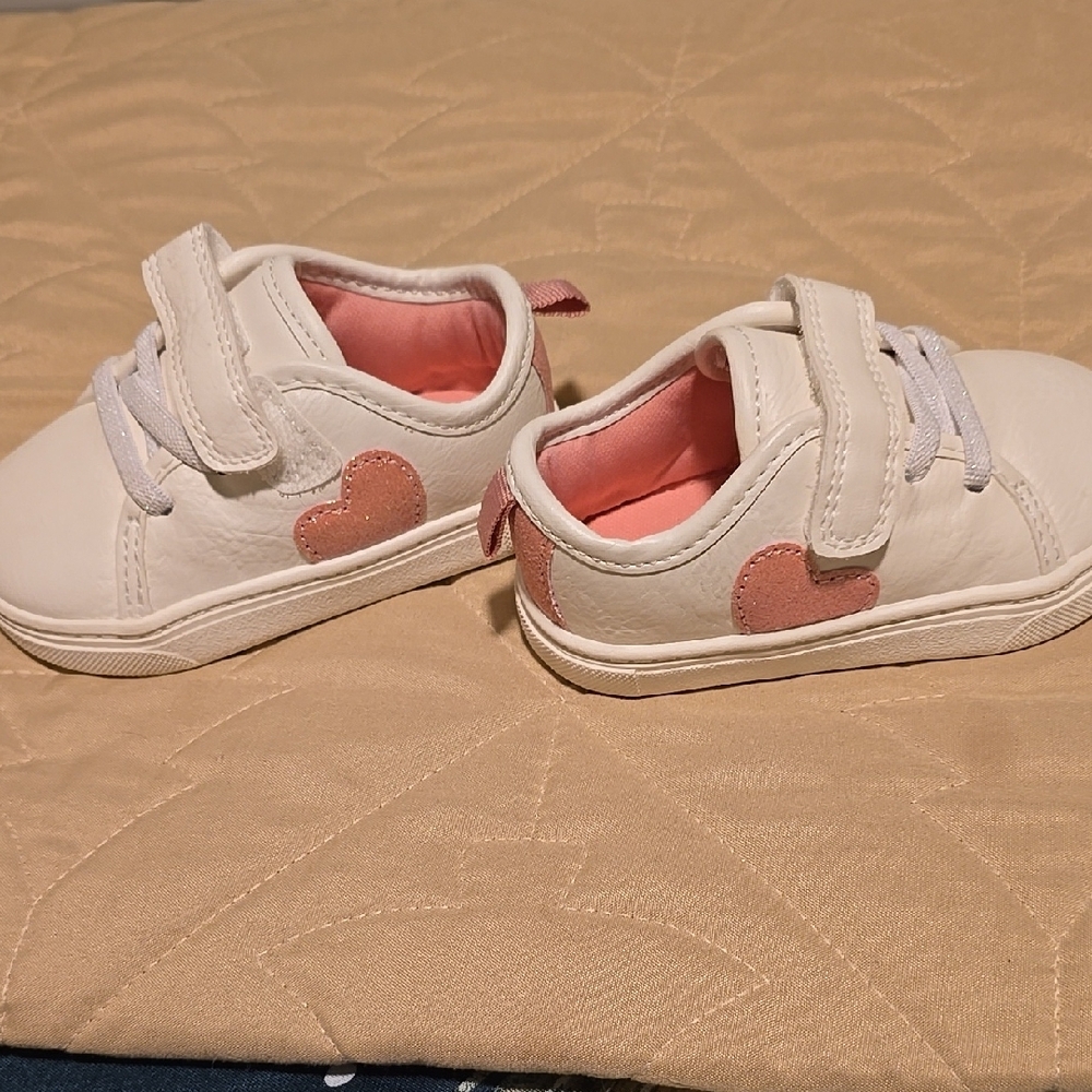Carters Just One You Pink And White Heart Shoes